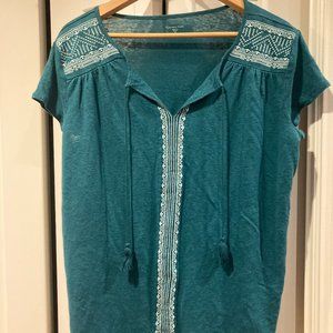 Garnet Hill Teal Top with Tassels